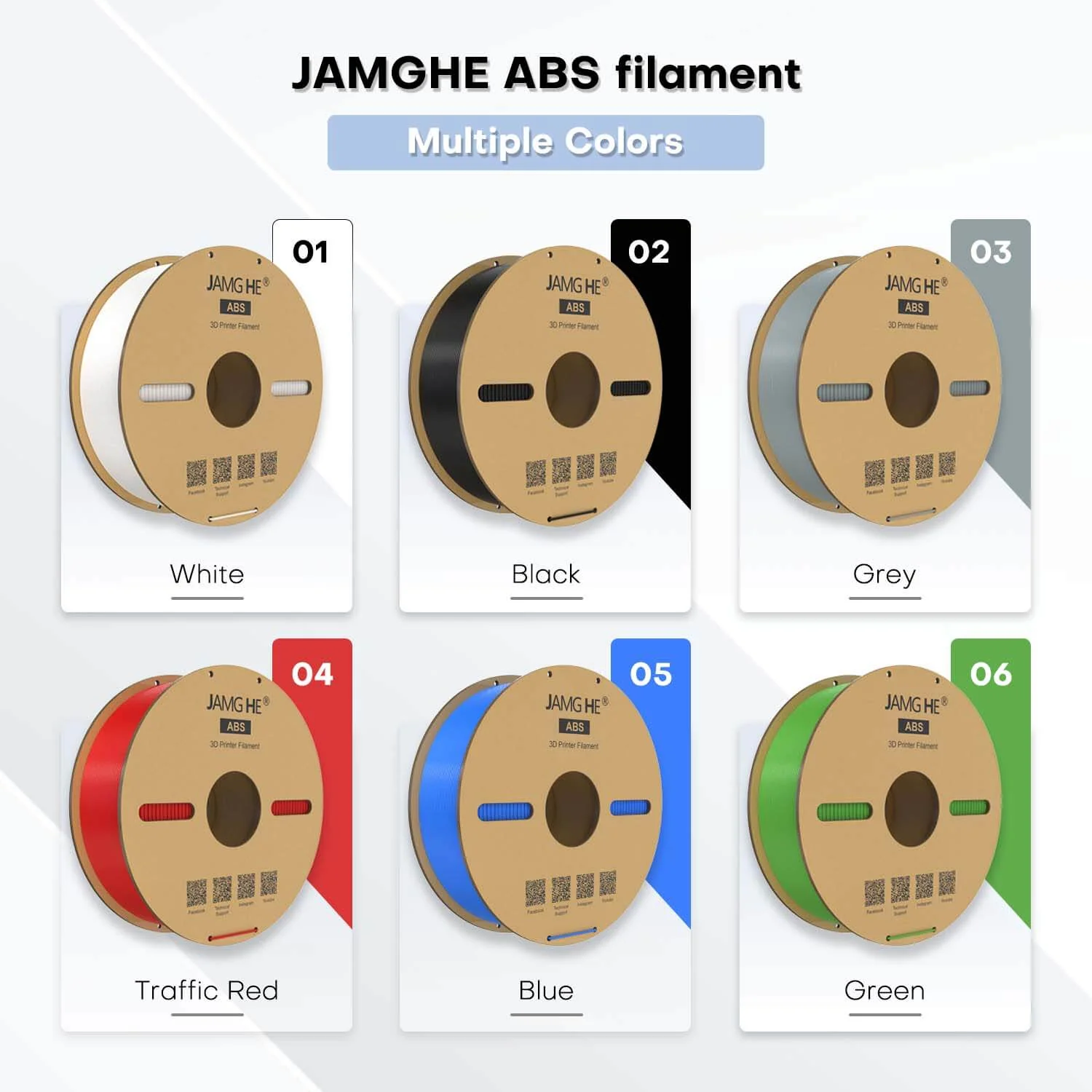 Filament pour imprimante 3D Jamghe ABS bleu, 1,75 mm, 1 kg 7 Filament pour imprimante 3D Jamghe ABS bleu, 1,75 mm, 1 kg