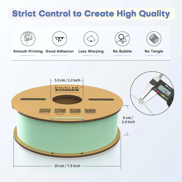 Filament pour imprimante 3D Jamghe Matte PLA Rainbow (violet-bleu-jaune-rouge), 1,75 mm, 1 kg 4 Filament pour imprimante 3D Jamghe Matte PLA Rainbow (violet-bleu-jaune-rouge), 1,75 mm, 1 kg