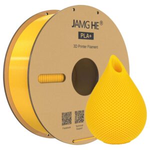 Filament pour imprimante 3D Jamghe PLA+ jaune, 1,75 mm, 1 kg