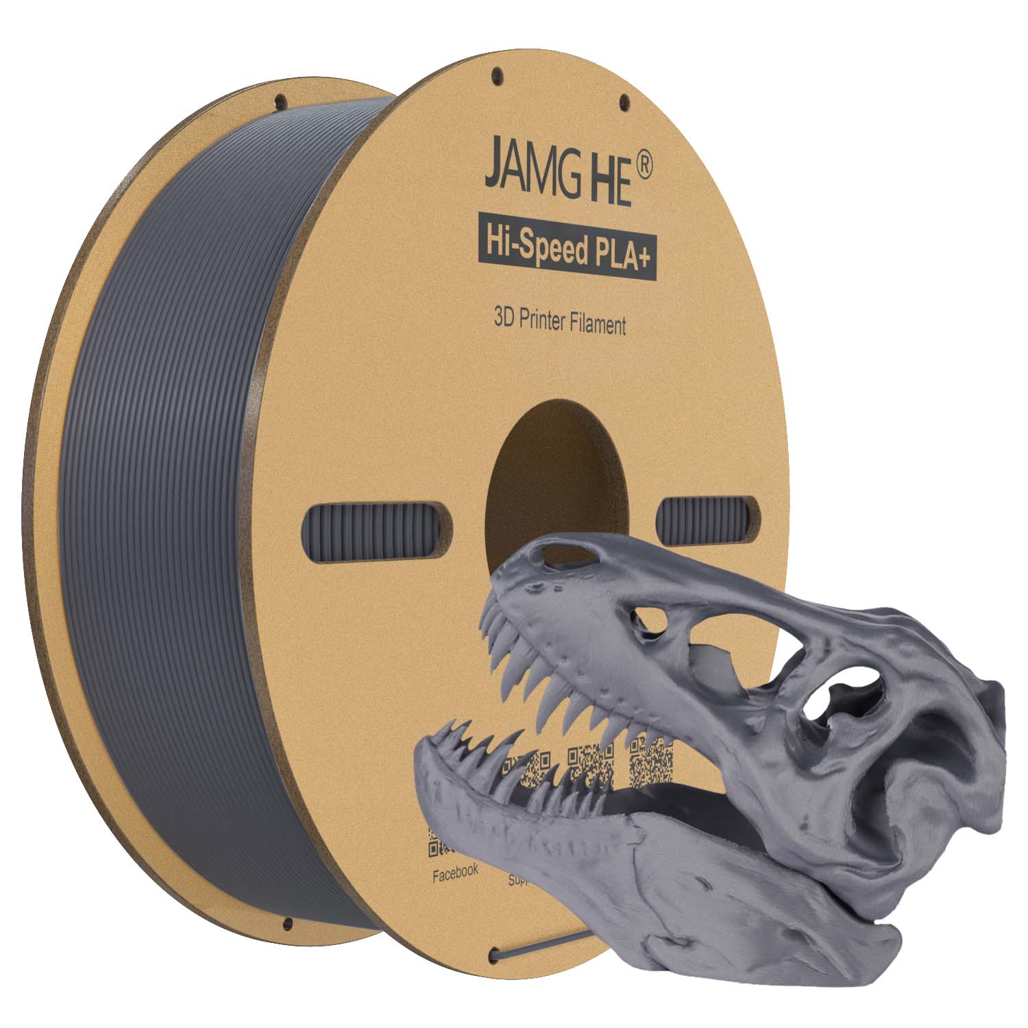 Filament pour imprimante 3D Jamghe hi speed PLA+ gris, 1,75 mm, 1 kg 1 Filament pour imprimante 3D Jamghe hi speed PLA+ gris, 1,75 mm, 1 kg