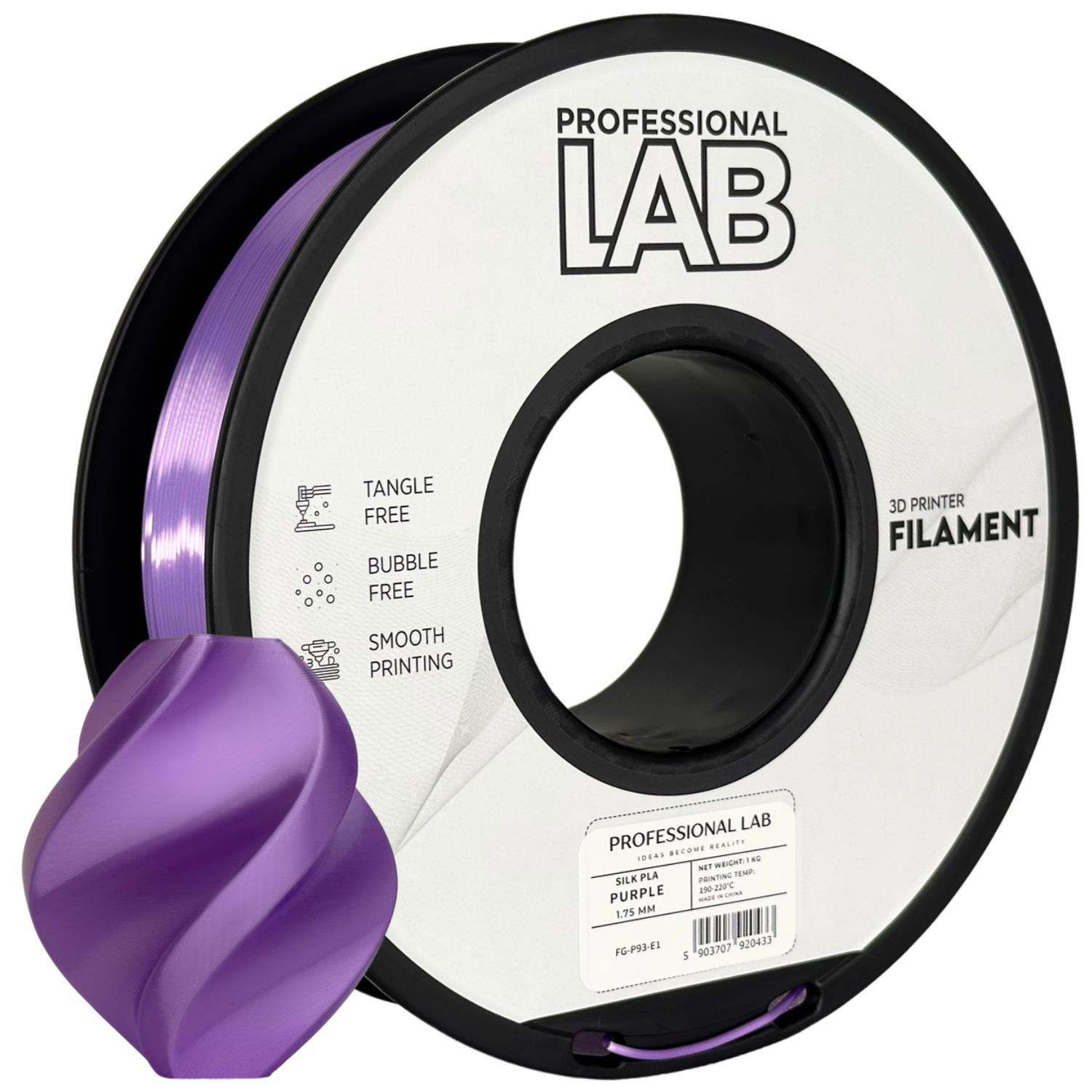 Filament pour imprimante 3D Prof. Lab Silk PLA violet 1,75 mm 1 kg 1 Filament pour imprimante 3D Prof. Lab Silk PLA violet 1,75 mm 1 kg